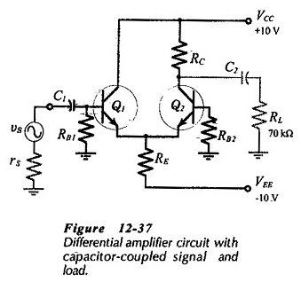 Circuito de amplificador diferencial utilizando transistores